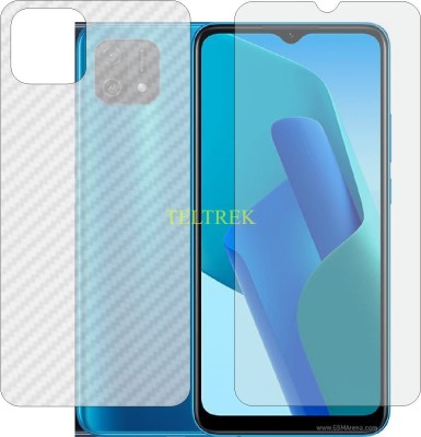 TELTREK Front and Back Screen Guard for OPPO A16K (Front Matte Finish & Back 3d Carbon Fiber)(Pack of 2)