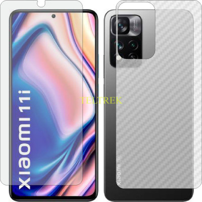 TELTREK Front and Back Screen Guard for XIAOMI 11I (Front Matte Finish & Back 3d Carbon Fiber)(Pack of 2)