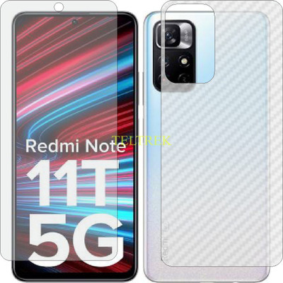 TELTREK Front and Back Screen Guard for REDMI NOTE 11T 5G (Front Matte Finish & Back 3d Carbon Fiber)(Pack of 2)