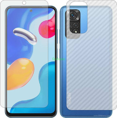 Fasheen Front and Back Tempered Glass for XIAOMI MI NOTE 11S (Front Matte Finish & Back 3d Carbon Fiber)(Pack of 2)