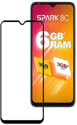LIKEDESIGN Front and Back Tempered Glass for Tecno Spark 8c(Pack of 1)