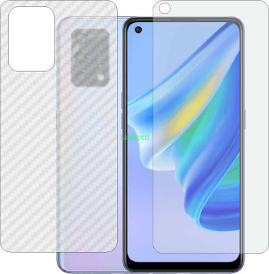 Fasheen Front and Back Tempered Glass for OPPO A95 CHP2365 (Front Matte Finish & Back 3d Carbon Fiber)(Pack of 2)