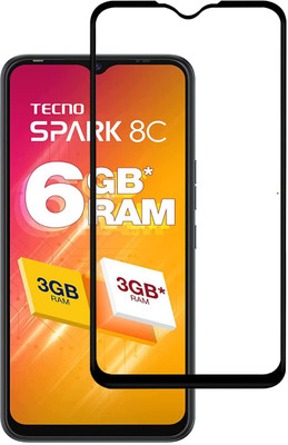 LIKEDESIGN Front and Back Tempered Glass for Tecno Spark 8c(Pack of 1)