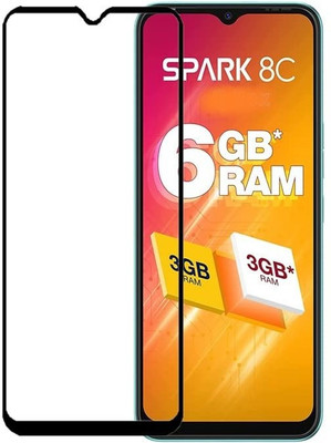 LIKEDESIGN Front and Back Tempered Glass for Tecno Spark 8c(Pack of 1)