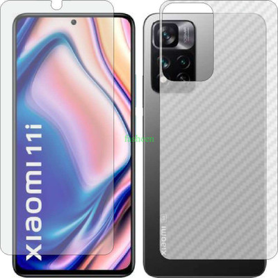 Fasheen Front and Back Tempered Glass for XIAOMI 11I (Front Matte Finish & Back 3d Carbon Fiber)(Pack of 2)