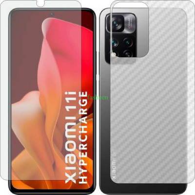 Fasheen Front and Back Tempered Glass for XIAOMI 11I HYPERCHARGE (Front Matte Finish & Back 3d Carbon Fiber)(Pack of 2)