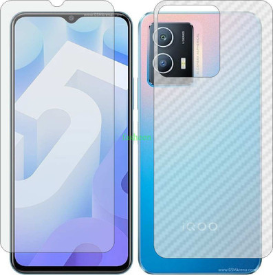 Fasheen Front and Back Tempered Glass for VIVO IQOO U 5 (Front Matte Finish & Back 3d Carbon Fiber)(Pack of 2)