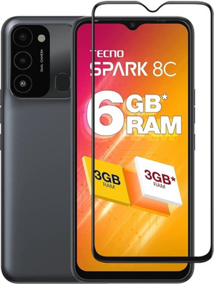 LIKEDESIGN Front and Back Tempered Glass for Tecno Spark 8c(Pack of 1)