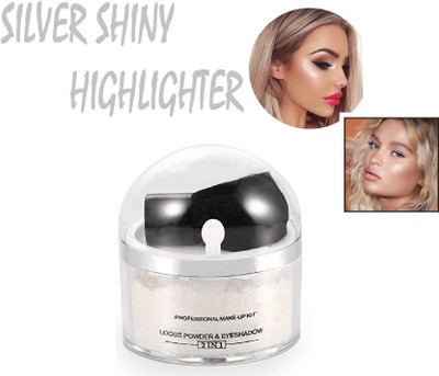 Latixmat New HD Finish Soft Touch water proof silver loose powder highlighter Combo of 2 Highlighter(silver)