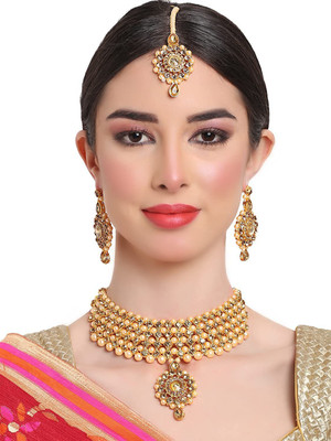 KLASSIC JEWELS Crystal Gold-plated Rose Gold Jewellery Set(Pack of 1)