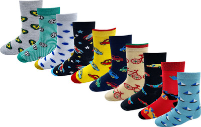 RC. ROYAL CLASS Boys Self Design Mid-Calf/Crew(Pack of 10)