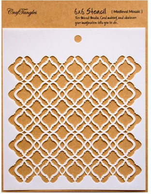 CrafTangles Medieval Mosaic CTCS14 Art and Craft Stencil(Pack of 1, Medieval Mosaic)