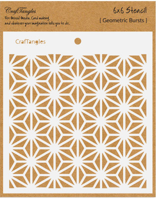 CrafTangles Geometric Bursts CTCS132 Art and Craft Stencil(Pack of 1, Geometric Bursts)