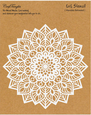 CrafTangles Mandala Reloaded CTCS80 Art and Craft Stencil(Pack of 1, Mandala Reloaded)