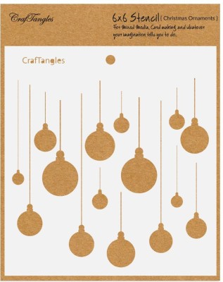 CrafTangles Christmas Ornaments CTCS53 Art and Craft Stencil(Pack of 1, Christmas Ornaments)