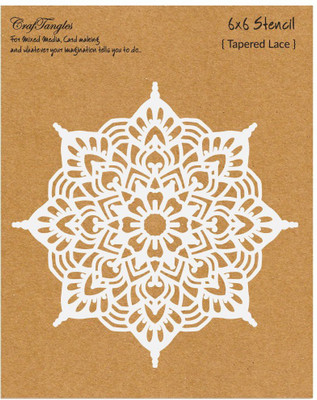 CrafTangles Tapered Lace CTCS128 Art and Craft Stencil(Pack of 1, Tapered Lace)