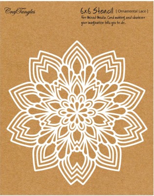 CrafTangles Ornamental Lace CTCS37 Art and Craft Stencil(Pack of 1, Ornamental Lace)