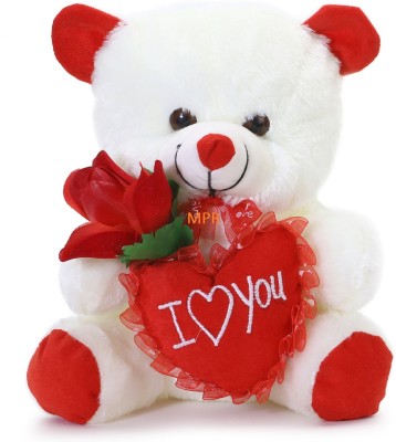MPR ENTERPRISES Red Rose Kids & Adults Gifting i Love You Teddy Bear  - 32 cm(White)