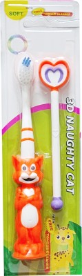 Yunicron Max Tom Kids Toothbrush with Tongue Cleaner Extra Soft Toothbrush