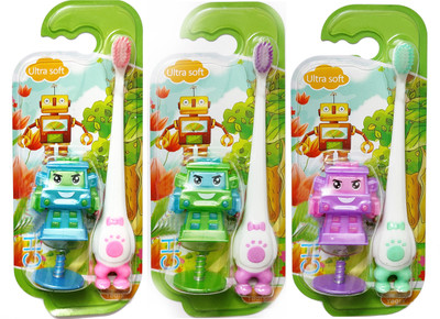 Yunicron Max Kids Toothbrush with Robot Toy Extra Soft Toothbrush(Pack of 3)