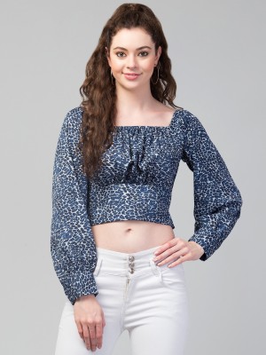 SHRASHTI Casual Animal Print Women Blue Top