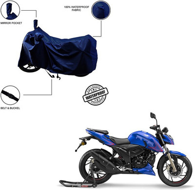 KEDIT Two Wheeler Cover for TVS(Apache RTR 200, Blue)