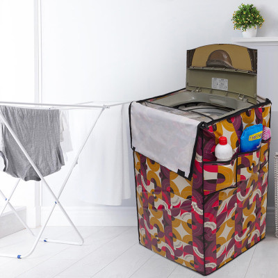 Glassiano Top Loading Washing Machine  Cover(Width: 66.04 cm, Gold & Maroon)