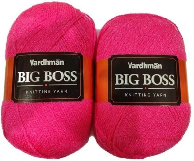 NTGS Vardhman Wool BigBoss 200 gm Acrylic Knitting Yarn Thread Hot Pink Shade no.43