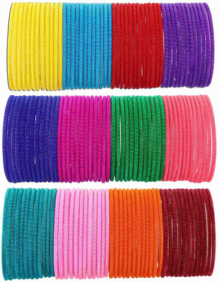 Zulka Get Your Traditions Glass Bangle Set(Pack of 144)