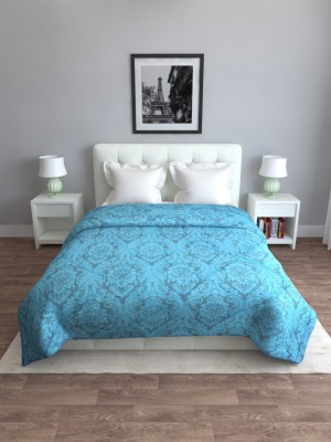 ROMEE Motifs Double Comforter for  Mild Winter(Cotton, Blue)