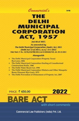 Commercial's Delhi Municipal Corporation Act, 1957 With Rules - Bare Act 2022 with Short comments(Paperback, Commericla Law Publishers)
