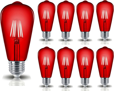 Hybrix 4 W Basic Decorative E27 LED Bulb(Red, Pack of 9)