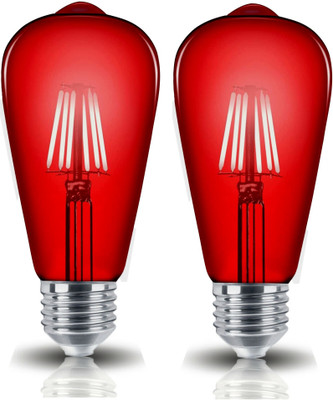 Hybrix 4 W Basic Decorative E27 LED Bulb(Red, Pack of 2)