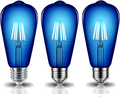 Hybrix 4 W Basic Decorative E27 LED Bulb(Blue, Pack of 3)