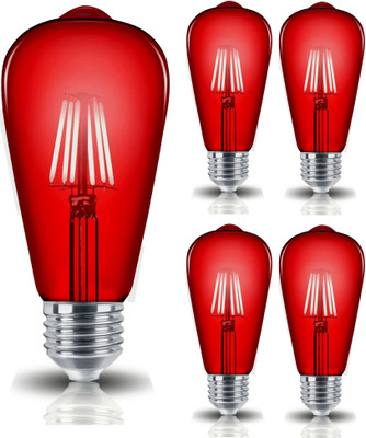 Hybrix 4 W Basic Decorative E27 LED Bulb(Red, Pack of 5)