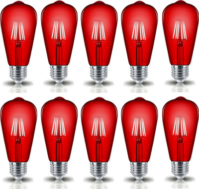 Hybrix 4 W Basic Decorative E27 LED Bulb(Red, Pack of 10)