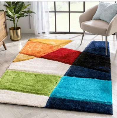 SPA Furnishing Multicolor Polyester Carpet(7 ft,  X 5 ft, Rectangle)