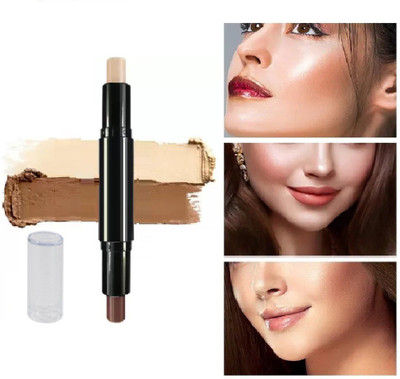 tanvi27 Dual-ended Contour Stick-Long Lasting Highlight Concealer Face Makeup Concealer(Light Skin+Coffee, 8 g)