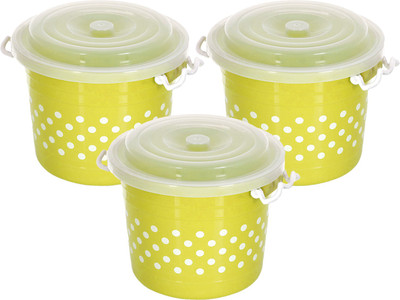 KUBER INDUSTRIES Plastic Grocery Container  - 6 L(Pack of 3, Green)