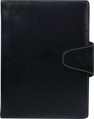 Erminio Palamino PU Leather Cover Notebook with Centre Magnetic Flap Closure A5 Notebook Single Rule 180 Pages(Black)