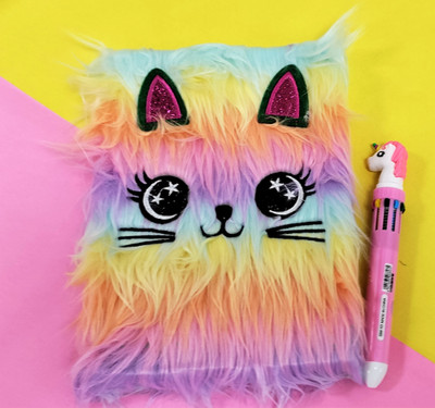 Preili's Kitty A5 Diary Ruled 80 Pages(Multicolor, Pack of 2)