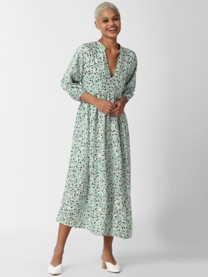 FOREVER 21 Women A-line Green Dress