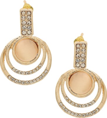 Elegant collection Golden Rings Quartz Brass Drops & Danglers, Hoop Earring, Earring Set