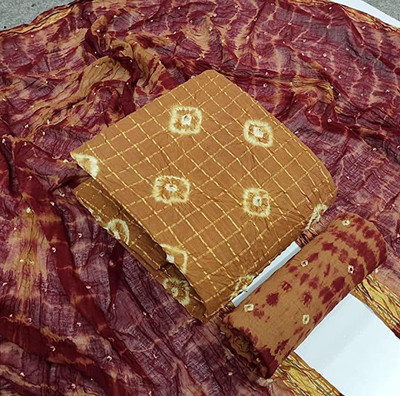 Aayal Fab Cotton Blend Checkered Salwar Suit Material