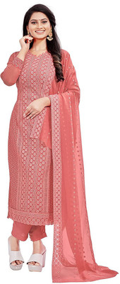 Deetya arts Georgette Embroidered Kurta & Churidar Material