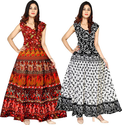 HOPELY Anarkali Gown(Maroon, Black)