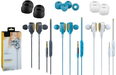 SANNO WORLD 4D in-Ear Dual Driver Wired Headphones with Mic Wired Gaming Headset Wired Headset(Multicolor, In the Ear)