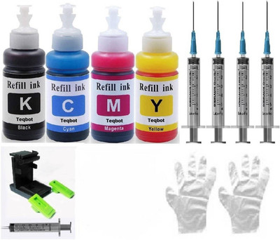 Teqbot 805 803 680 802 901 Black + Tri Color Combo Pack Ink Bottle