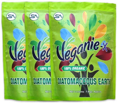 Veganie -x Crawling insect killer for Ant, Bedbug, Snail, Cockroach with Diatomaceous earth(3 x 1000 g)
