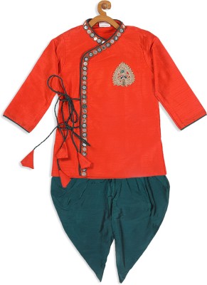 VASTRAMAY SISHU Baby Boys Festive & Party, Wedding Kurta and Dhoti Pant Set(Orange Pack of 1)